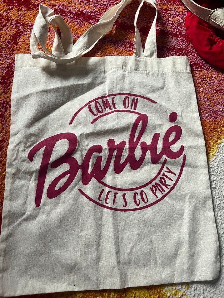 Pembe Baskılı Kadın Bez Çanta - Görsel 2