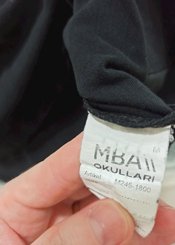 m Beden siyah Renk Siyah Baskılı Kısa Kollu MBA Okul Kolej Tişört