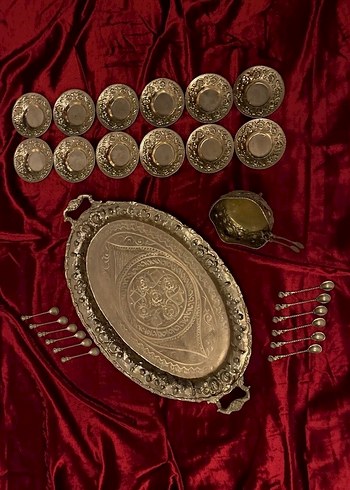 İşlemeli Gümüş Kaplama Vintage Şık Takım - Görsel 2