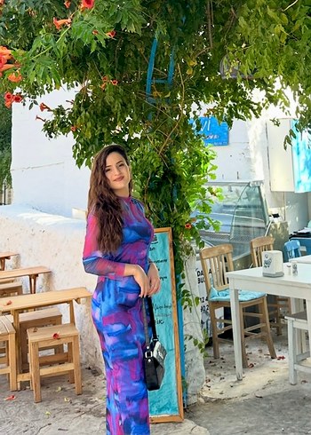 Uzun, Bağlama Desenli, Straplez Bohem Elbise astarlı