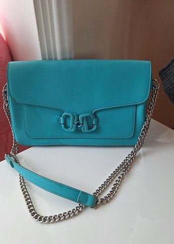  Beden DOLCA&GABBANA Zincir Detaylı Turkuaz Deri Kadın Çanta