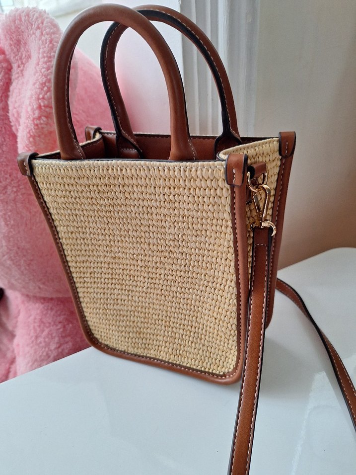 Kahverengi Deri Kemer Detaylı Minimalist Çanta - Görsel 3