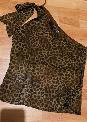 Leopar Desenli şifon Kadın Bluz - Görsel 3