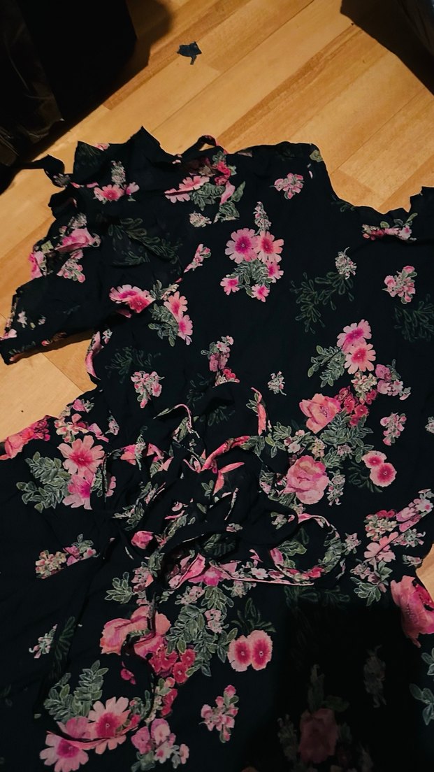 Pembe Çiçekli kısa Bohem Elbise - Görsel 2