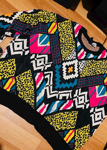 Renkli Bohem Örgü Kadın Kazak - Görsel 3