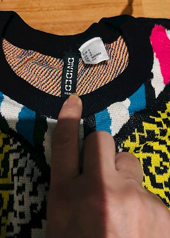 Renkli Bohem Örgü Kadın Kazak - Görsel 2