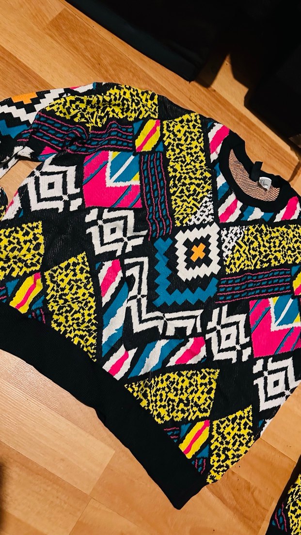 Renkli Bohem Örgü Kadın Kazak - Görsel 3