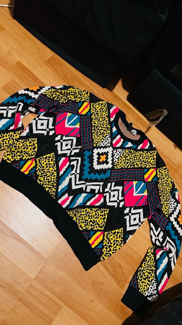 Renkli Bohem Örgü Kadın Kazak - Görsel 4