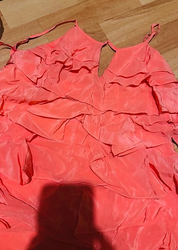 Pembe Straplez Mini Abiye Elbise - Görsel 2