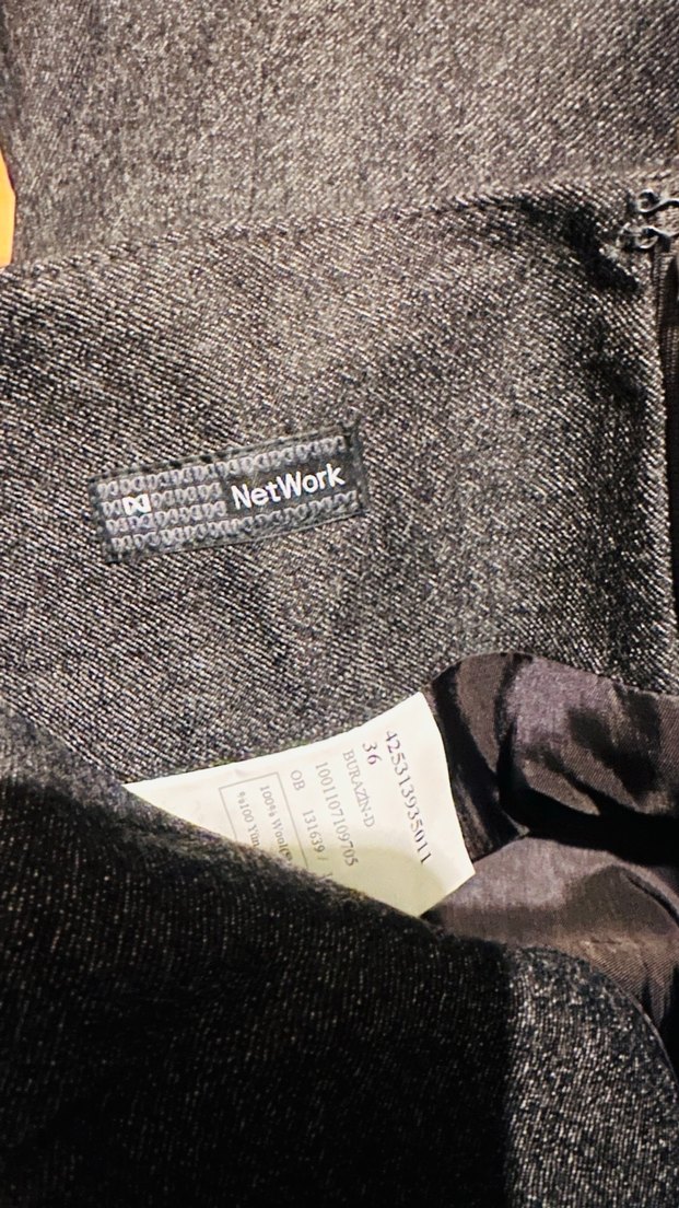 Gri Keten astarlı Kadın kalem etek - Görsel 4