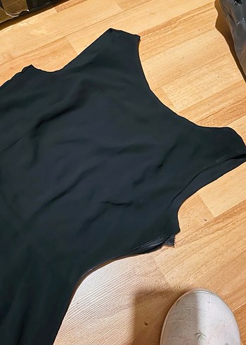 Siyah düz önü kısa Uzun Abiye Elbise - Görsel 3