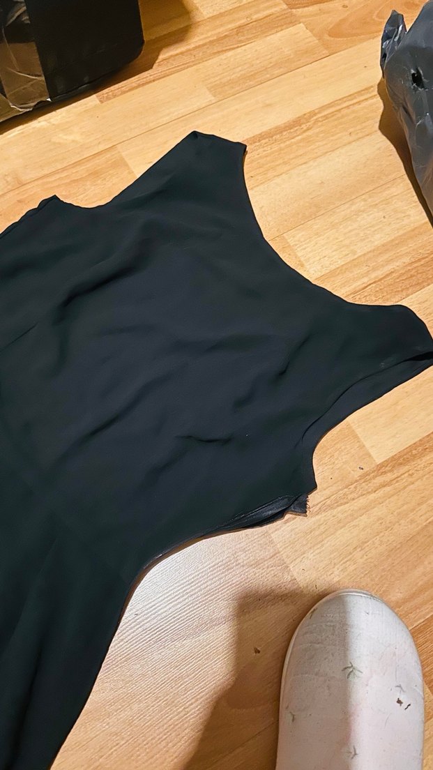 Siyah düz önü kısa Uzun Abiye Elbise - Görsel 3