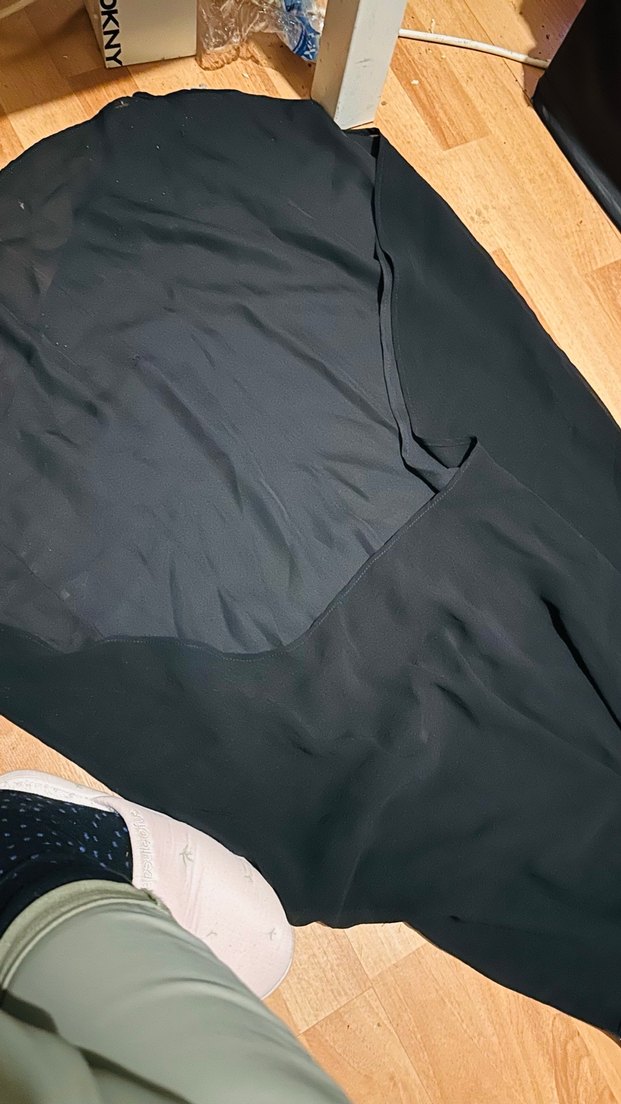 Siyah düz önü kısa Uzun Abiye Elbise - Görsel 4