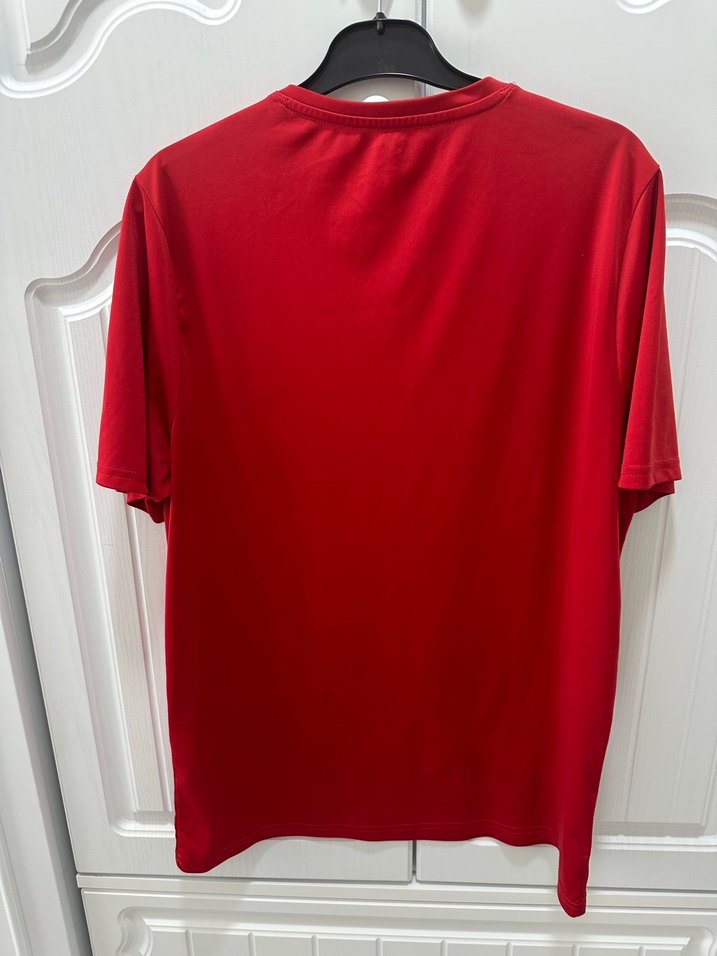 Kırmızı Erkek Spor Tişörtü, Kısa Kollu, Rahat Kesim - Görsel 3