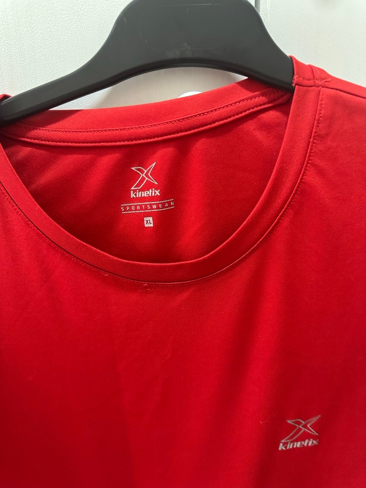 Kırmızı Erkek Spor Tişörtü, Kısa Kollu, Rahat Kesim - Görsel 2