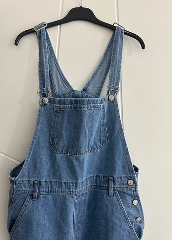 Kadın Mavi Denim Askılı Bol Kesim Tulum - Görsel 2