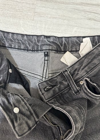 Gri  Rahat Kesim Kadın Kot Pantolon - Görsel 3