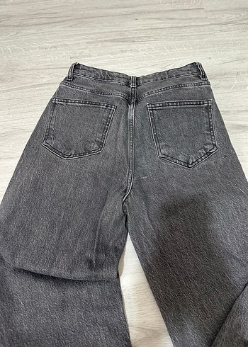 Gri  Rahat Kesim Kadın Kot Pantolon - Görsel 4