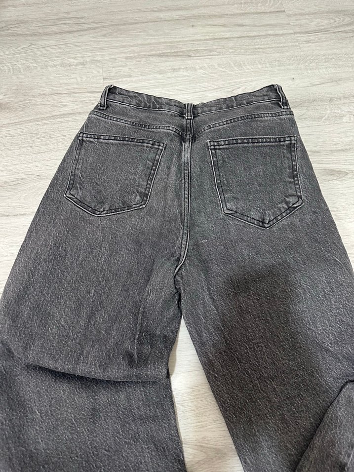 Gri  Rahat Kesim Kadın Kot Pantolon - Görsel 4