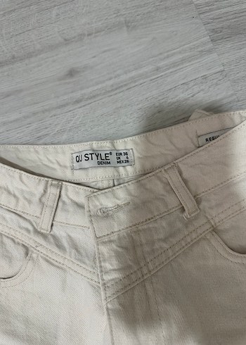 Bej Normal Boy Kadın Kot Pantolon - Görsel 2