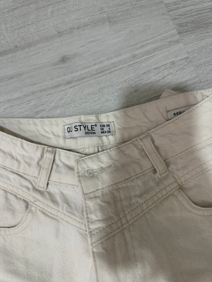 Bej Normal Boy Kadın Kot Pantolon - Görsel 2