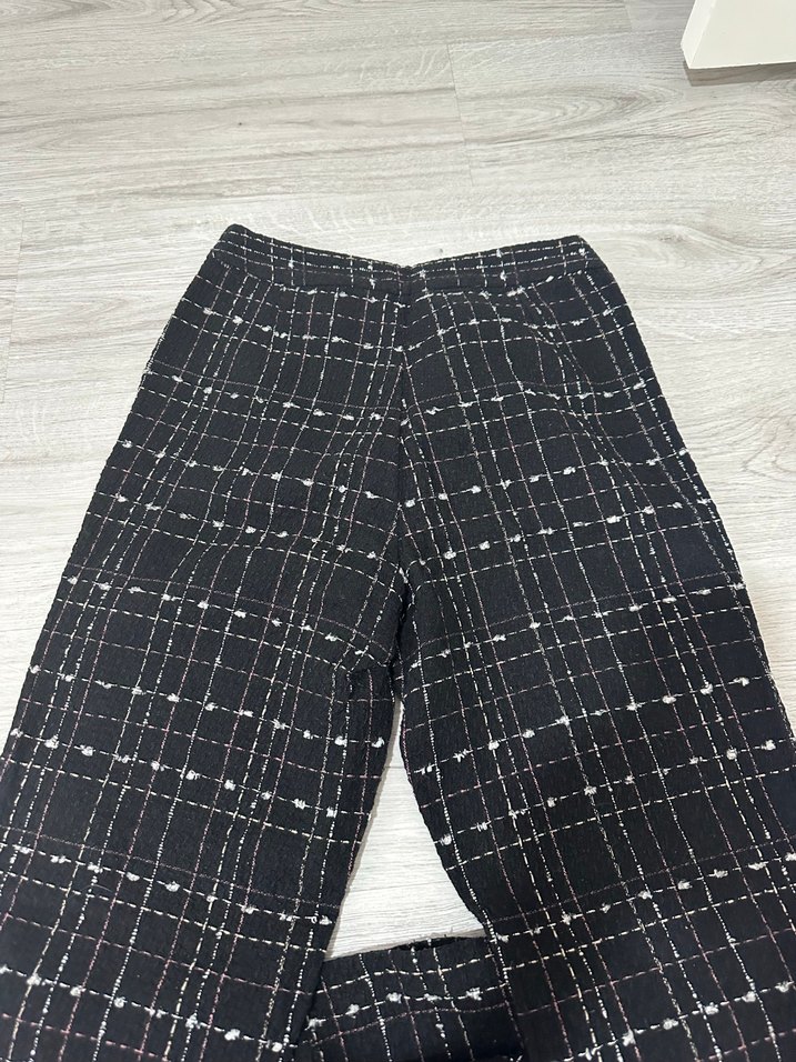 Kadın Siyah Kareli çizgili pantolon - Görsel 3