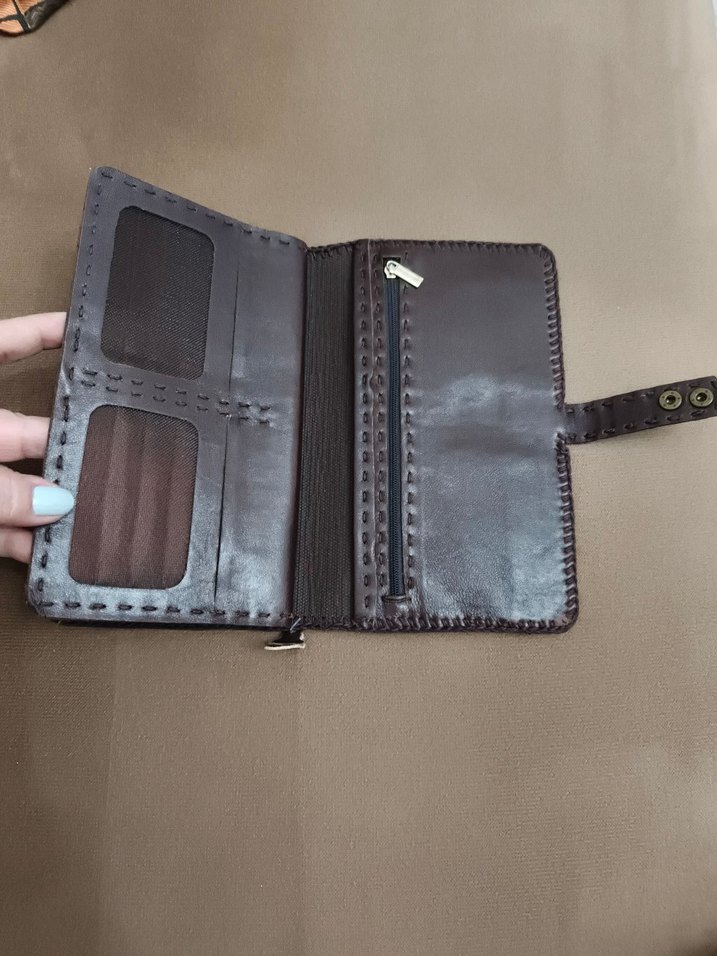 Vintage deri sıfır cüzdan - Görsel 4