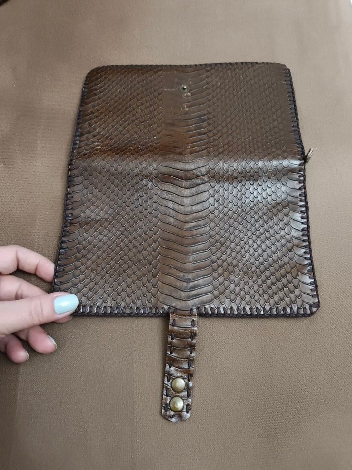 Vintage deri sıfır cüzdan - Görsel 3