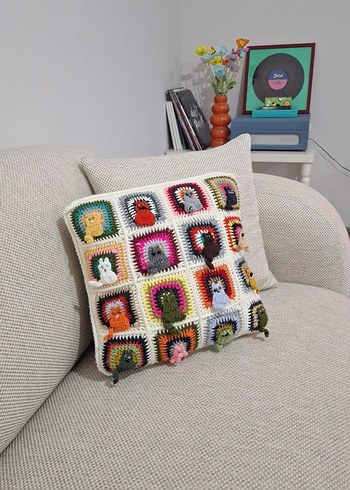 Nakışlı Bohem Çok Renkli Kırlent Kılıfı - Görsel 5