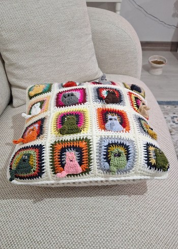 Nakışlı Bohem Çok Renkli Kırlent Kılıfı - Görsel 2