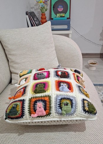 Nakışlı Bohem Çok Renkli Kırlent Kılıfı - Görsel 3