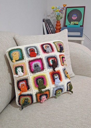 Nakışlı Bohem Çok Renkli Kırlent Kılıfı - Görsel 6