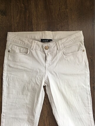 Beyaz liktalı pantolon yazlık