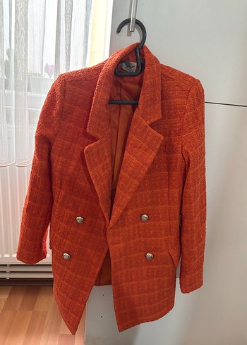 Turuncu Midi Kadın Blazer