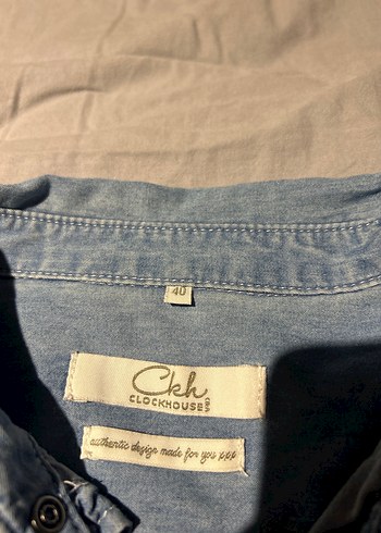 Kadın Mavi Denim Düğmeli Gömlek - Görsel 3