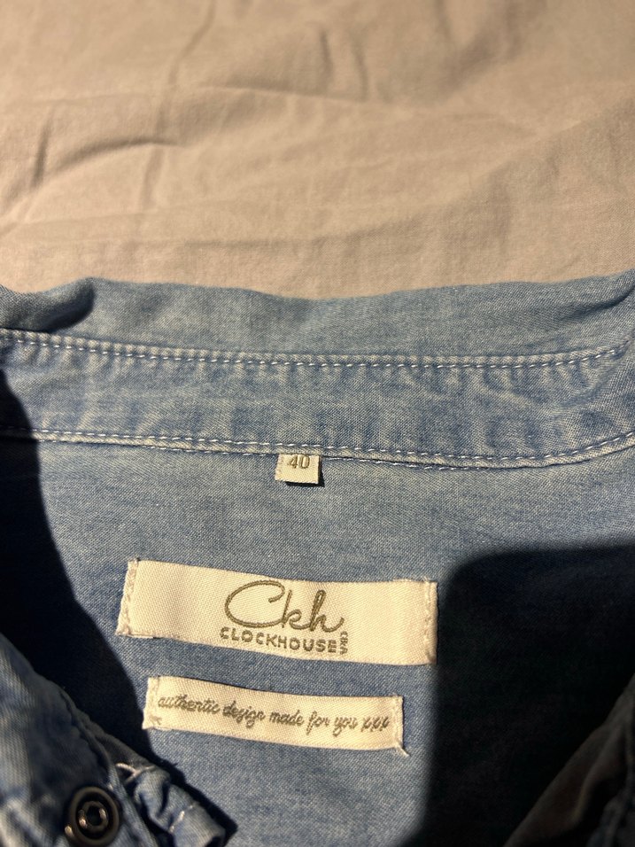 Kadın Mavi Denim Düğmeli Gömlek - Görsel 3