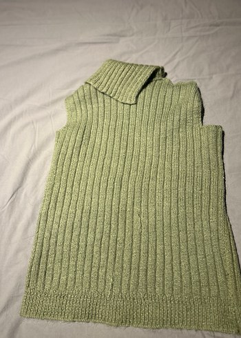 Yeşil Triko Boğazlı Kadın süveter - Görsel 3