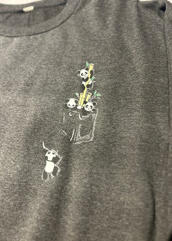 Gri Baskılı Kadın Sweatshirt - Görsel 2