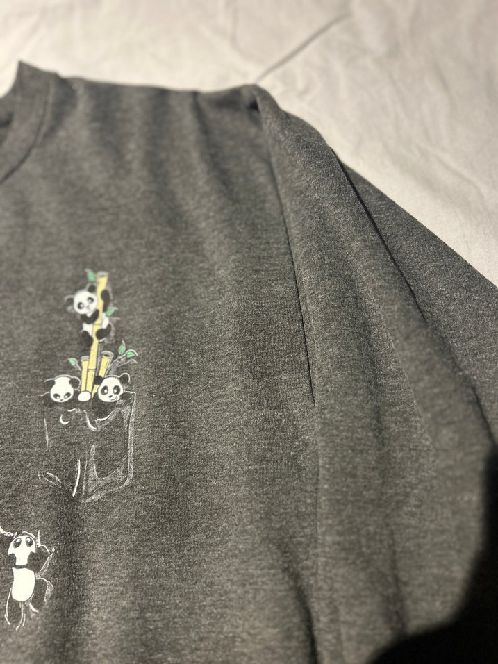 Gri Baskılı Kadın Sweatshirt - Görsel 4