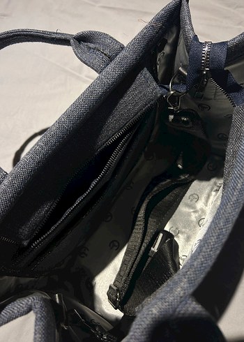 Gri Denim Fermuarlı Günlük Kadın Çanta - Görsel 3