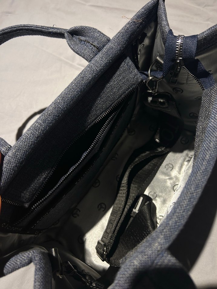 Gri Denim Fermuarlı Günlük Kadın Çanta - Görsel 3