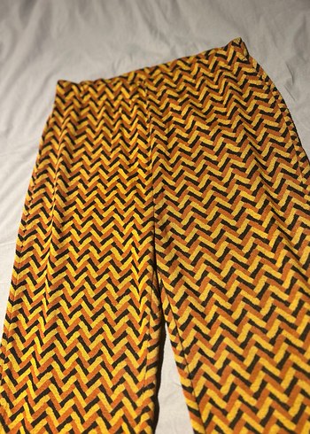 Sarı Pilili Kadın Penye Pantolon - Görsel 2