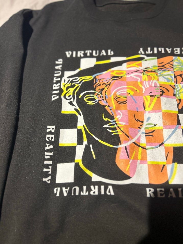 Baskılı Siyah Kadın Sweatshirt - Görsel 2