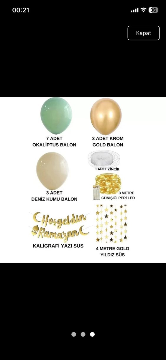 Altın Renkli Hoşgeldin Ramazan Parti Süsü - Görsel 2