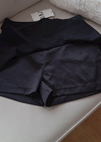 Zara Siyah Mini Fırfırlı şort Etek - Görsel 8