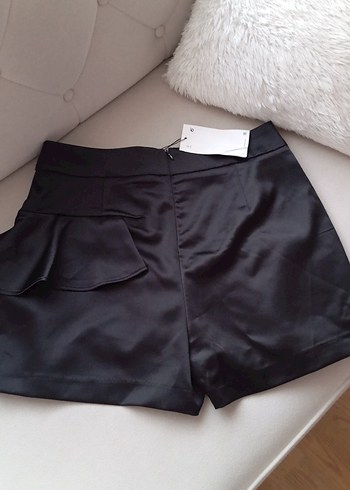 Zara Siyah Mini Fırfırlı şort Etek - Görsel 7