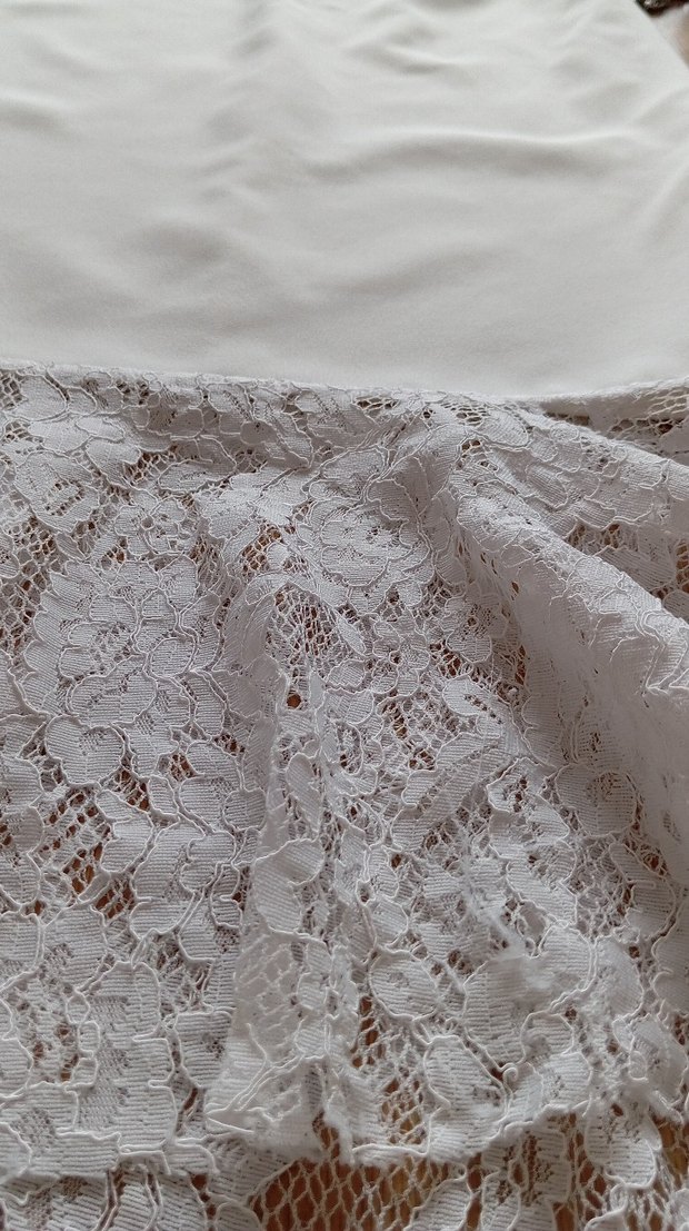 Dantelli Mini Beyaz elbise - Görsel 5