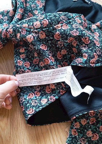 Çiçek Desenli Uzun Kollu Mini Bluz - Görsel 3