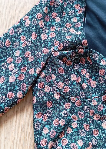 Çiçek Desenli Uzun Kollu Mini Bluz - Görsel 4