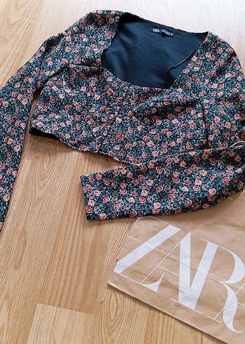 Çiçek Desenli Uzun Kollu Mini Bluz - Görsel 6